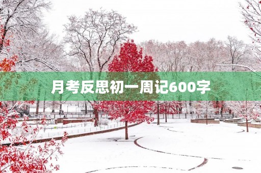 月考反思初一周记600字