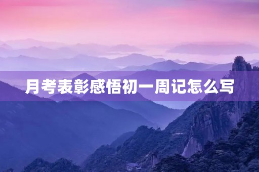 月考表彰感悟初一周记怎么写