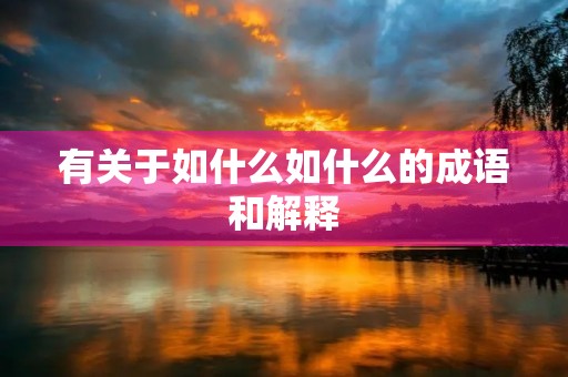 有关于如什么如什么的成语和解释