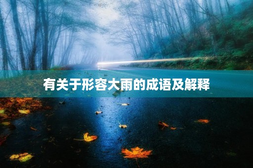 有关于形容大雨的成语及解释