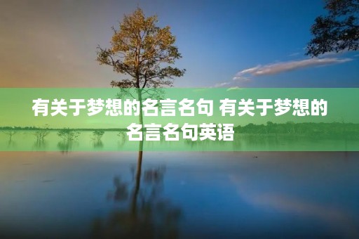 有关于梦想的名言名句 有关于梦想的名言名句英语 有关于梦想的名言名句 有关于梦想的名言名句英语