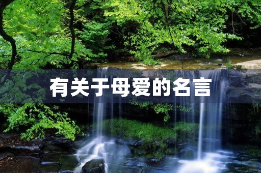 有关于母爱的名言(有关于母爱的名言或诗句) 有关于母爱的名言(有关于母爱的名言或诗句)