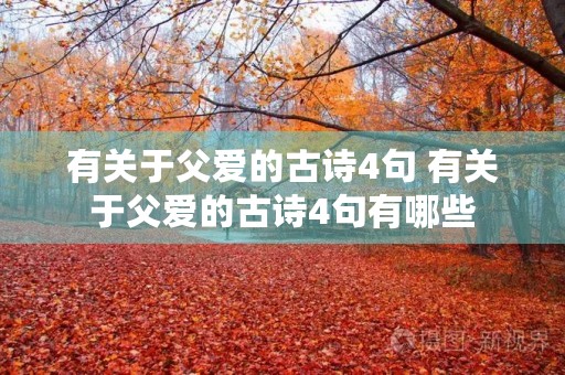 有关于父爱的古诗4句 有关于父爱的古诗4句有哪些