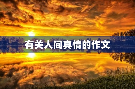 有关人间真情的作文