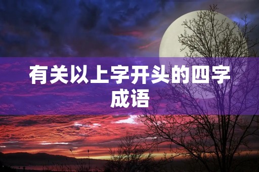 有关以上字开头的四字成语