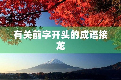 有关前字开头的成语接龙