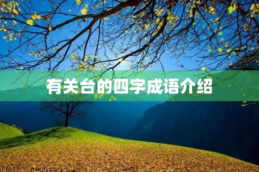 有关台的四字成语介绍