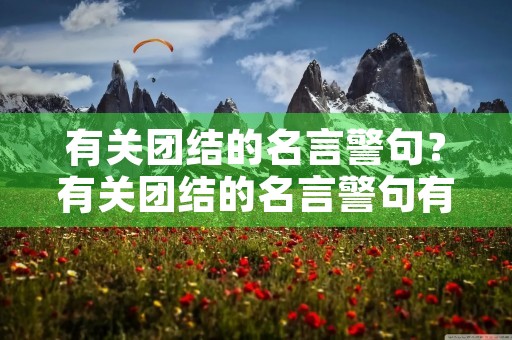 有关团结的名言警句？有关团结的名言警句有哪些