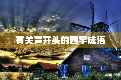 有关声开头的四字成语 有关声开头的四字成语