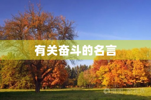有关奋斗的名言，有关奋斗的名人素材
