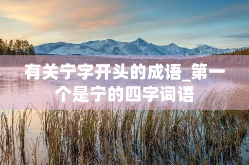 有关宁字开头的成语_第一个是宁的四字词语 有关宁字开头的成语_第一个是宁的四字词语