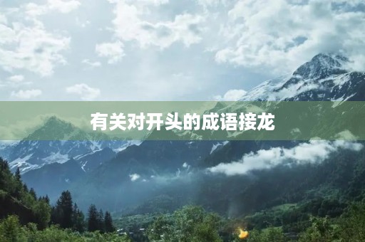 有关对开头的成语接龙
