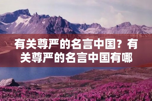 有关尊严的名言中国?有关尊严的名言中国有哪些 有关尊严的名言中国?有关尊严的名言中国有哪些