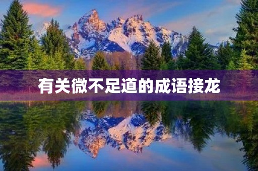 有关微不足道的成语接龙