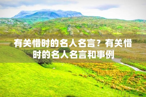 有关惜时的名人名言？有关惜时的名人名言和事例
