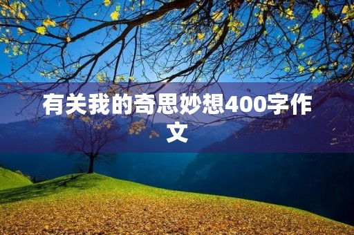 有关我的奇思妙想400字作文