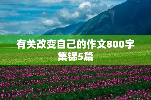 有关改变自己的作文800字集锦5篇 有关改变自己的作文800字集锦5篇