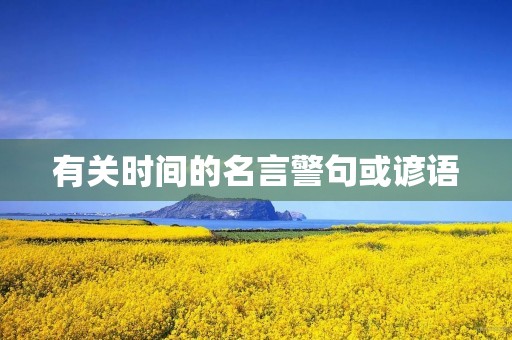 有关时间的名言警句或谚语(有关时间的名言警句或谚语大全)