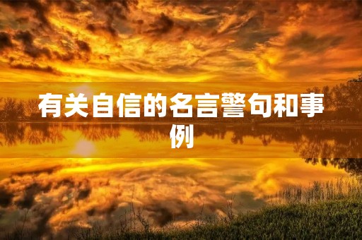 有关自信的名言警句和事例,有关自信的名言警句和事例简短 有关自信的名言警句和事例,有关自信的名言警句和事例简短