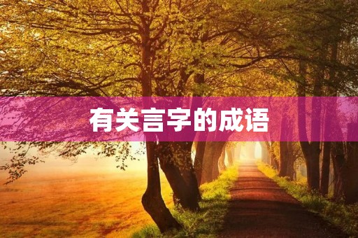 有关言字的成语 有关言字的成语