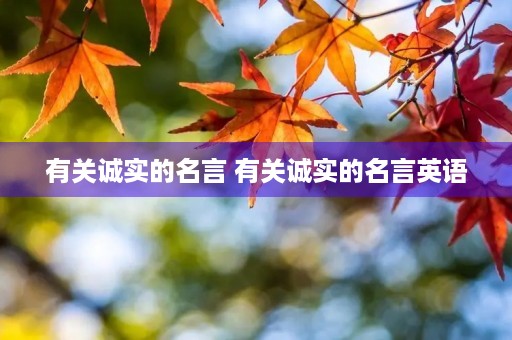 有关诚实的名言 有关诚实的名言英语