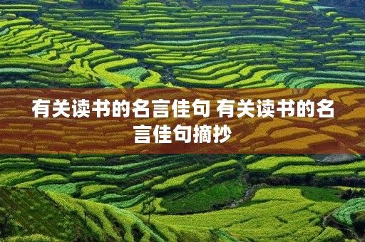有关读书的名言佳句 有关读书的名言佳句摘抄