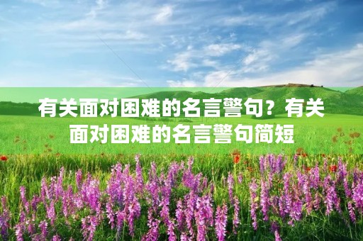 有关面对困难的名言警句?有关面对困难的名言警句简短 有关面对困难的名言警句?有关面对困难的名言警句简短