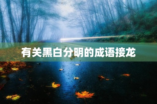 有关黑白分明的成语接龙 有关黑白分明的成语接龙