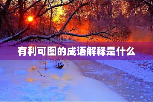有利可图的成语解释是什么