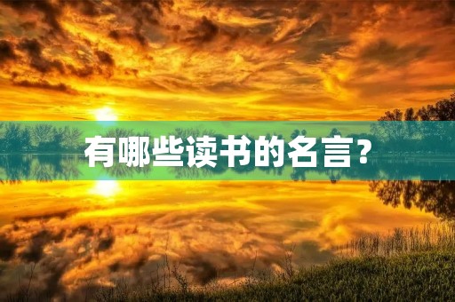 有哪些读书的名言？，有哪些读书的名言名句
