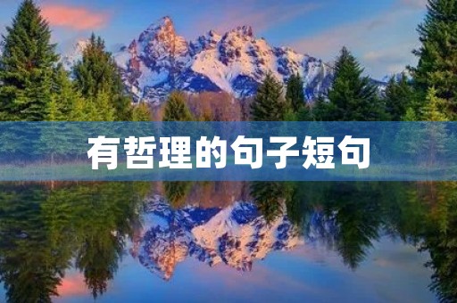 有哲理的句子短句(有哲理的句子短句五六个字) 有哲理的句子短句(有哲理的句子短句五六个字)
