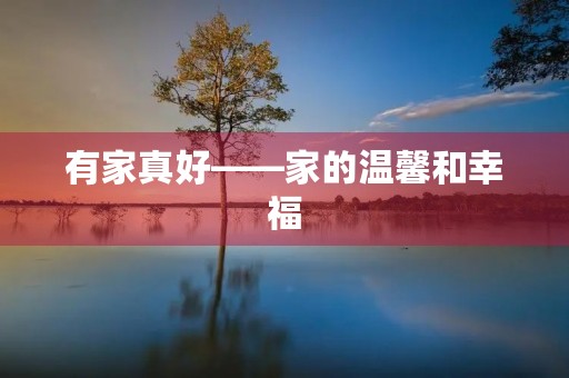 有家真好——家的温馨和幸福