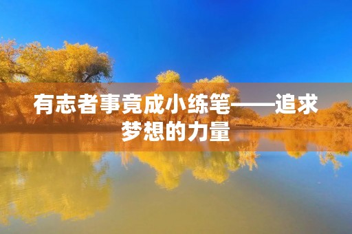 有志者事竟成小练笔——追求梦想的力量