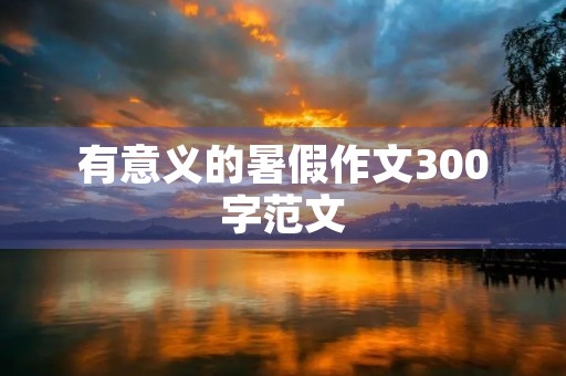 有意义的暑假作文300字范文