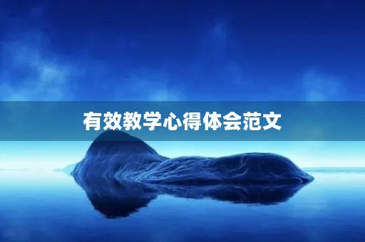 有效教学心得体会范文