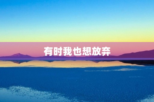 有时我也想放弃，但我会坚持下去