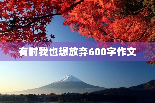 有时我也想放弃600字作文