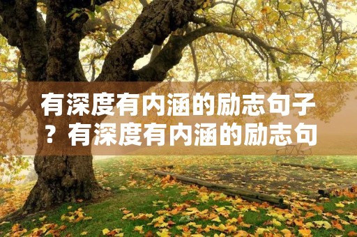有深度有内涵的励志句子？有深度有内涵的励志句子短句