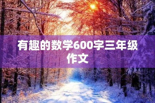 有趣的数学600字三年级作文