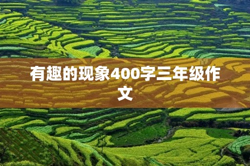 有趣的现象400字三年级作文