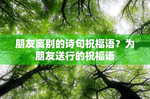 朋友离别的诗句祝福语?为朋友送行的祝福语