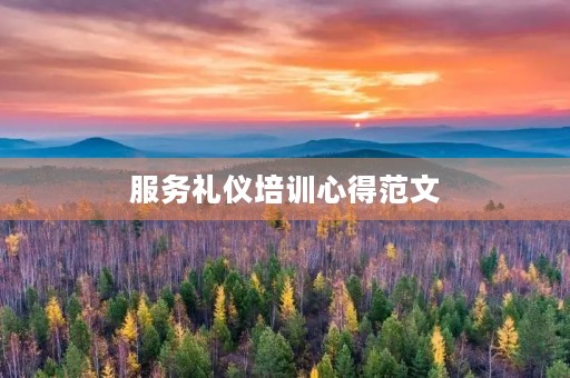 服务礼仪培训心得范文