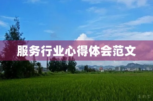 服务行业心得体会范文