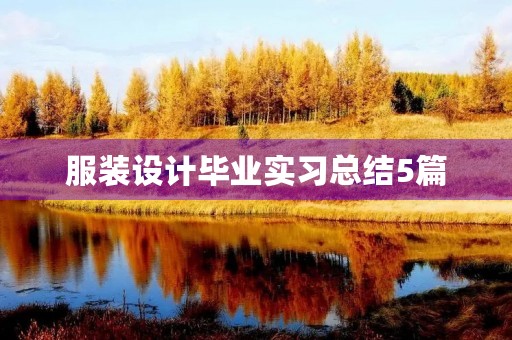 服装设计毕业实习总结5篇 服装设计毕业实习总结5篇