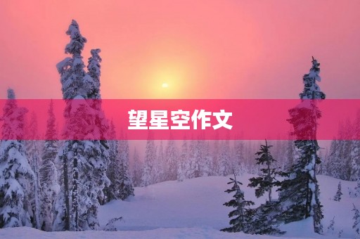望星空作文 望星空作文