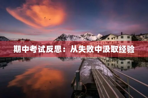 期中考试反思：从失败中汲取经验