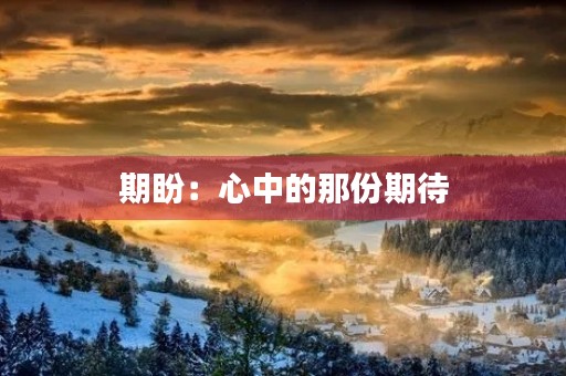 期盼：心中的那份期待