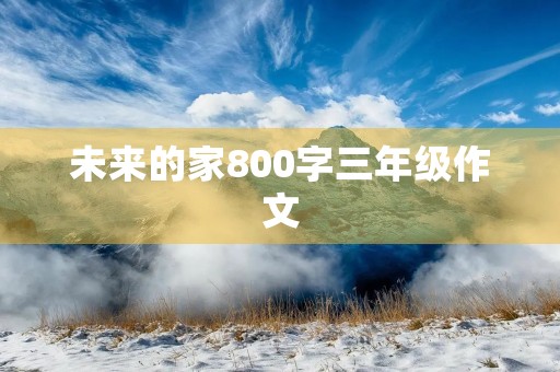 未来的家800字三年级作文