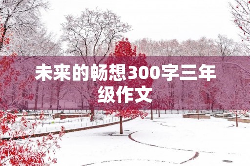 未来的畅想300字三年级作文