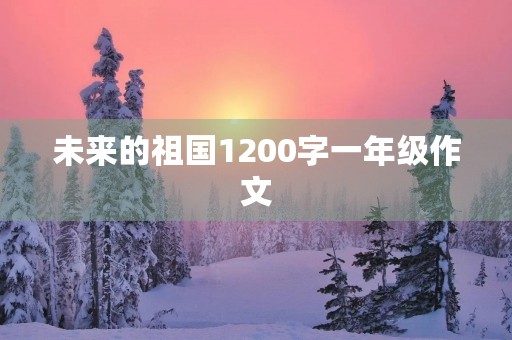 未来的祖国1200字一年级作文